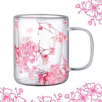 Poharak - Termoszpohár rózsaszín virágokkal belül - 250 ml kép