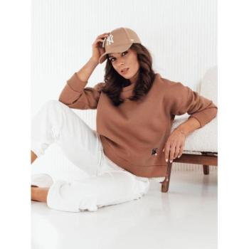 Pulóverek - Barna női pulóver oldal cipzárral kép