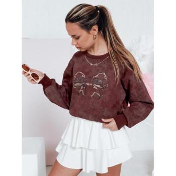 Pulóverek - Bordó női pulóver batikolt mintával BY1423 kép