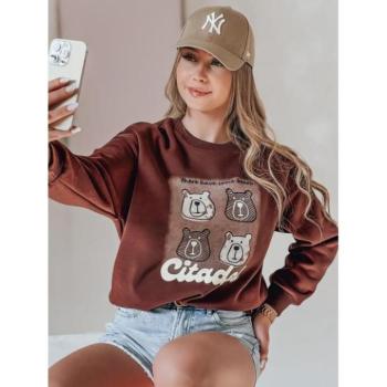 Pulóverek - Bordó női pulóver macikkal BY1434 kép