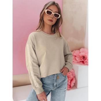 Pulóverek - Cappuccino színű női pamut pulóver BY1374 kép