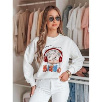 Pulóverek - Fehér női pulóver mintával BY1504 kép