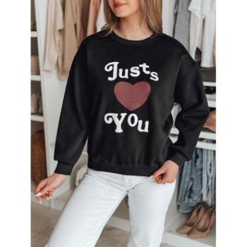 Pulóverek - Fekete női pulóver mintával BY1472 kép