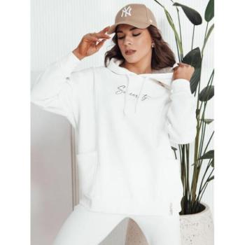 Pulóverek - Laza fehér pulóver felirattal kép