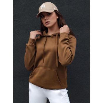 Pulóverek - Női barna kapucnis pulóver kép