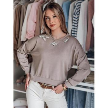 Pulóverek - Női barna pulóver strasszokkal RY2770 kép