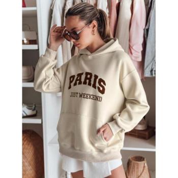 Pulóverek - Női bézs színű kapucnis pulóver BY1457 kép