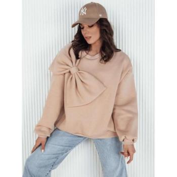 Pulóverek - Női bézs színű pulóver masnival kép