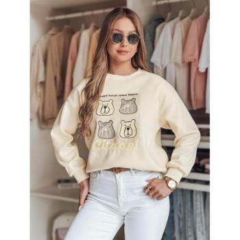 Pulóverek - Női ekrü pulóver macikkal BY1435 kép