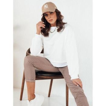 Pulóverek - Női fehér pulóver béléssel kép