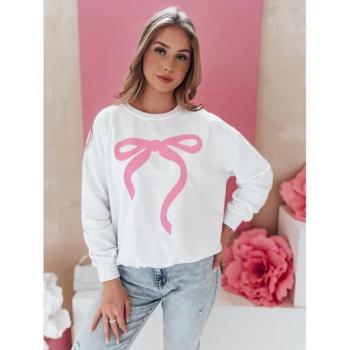 Pulóverek - Női fehér pulóver masnival BY1358 kép