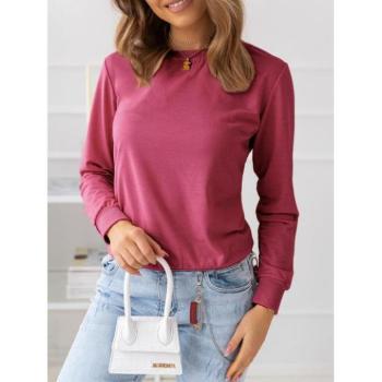 Pulóverek - Női pulóver lila színben, kapucni nélkül kép