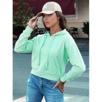 Pulóverek - Női rövidített pulóver menta színben kép