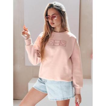 Pulóverek - Női rózsaszín pulóver hímzéssel BY1513 kép