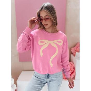 Pulóverek - Női rózsaszín pulóver masnival BY1375 kép