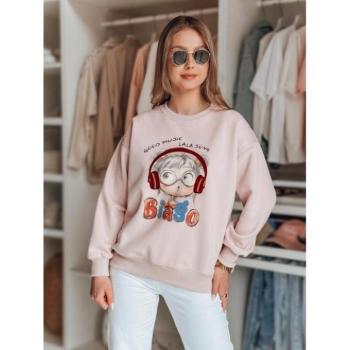 Pulóverek - Női rózsaszín pulóver mintával BY1505 kép