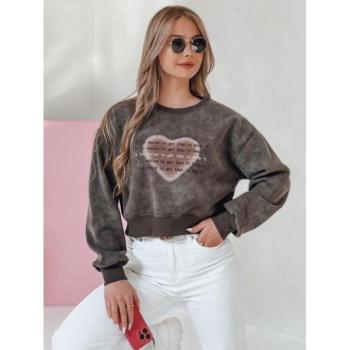 Pulóverek - Női sötétszürke batikolt pulóver mintával BY1464 kép