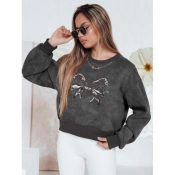 Pulóverek - Női sötétszürke pulóver batikolt mintával BY1422 kép