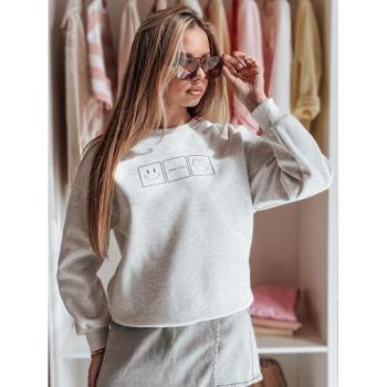 Pulóverek - Női szürke pulóver hímzéssel BY1517 kép