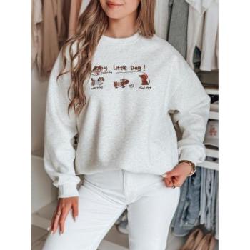 Pulóverek - Női szürke pulóver hímzett tacskó mintákkal BY1499 kép