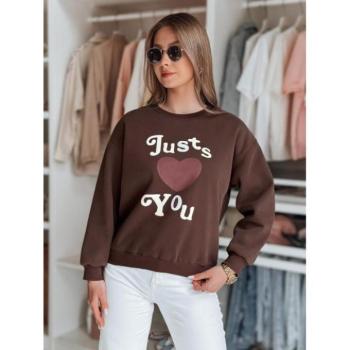 Pulóverek - Oversized női pulóver barna színben BY1477 kép