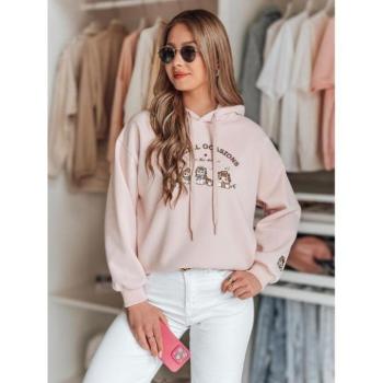 Pulóverek - Rózsaszín női kapucnis pulóver BY1511 kép