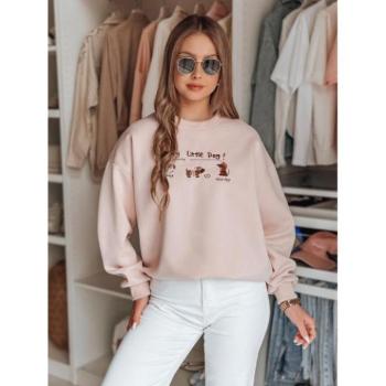 Pulóverek - Rózsaszín női pulóver hímzett tacskó mintákkal BY1497 kép