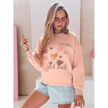 Pulóverek - Rózsaszín női pulóver mintával BY1500 kép