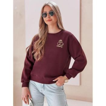 Pulóverek - Szilva színű női pulóver hímzéssel BY1399 kép