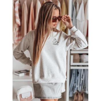 Pulóverek - Szürke női pulóver hímzéssel BY1402 kép