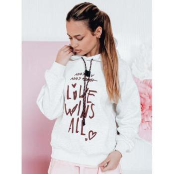 Pulóverek - Világos szürke női pulóver mintával BY1468 kép