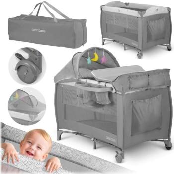Ricokids állítható fekvőmagasságú prémium Utazóágy kiegészítőkkel... kép
