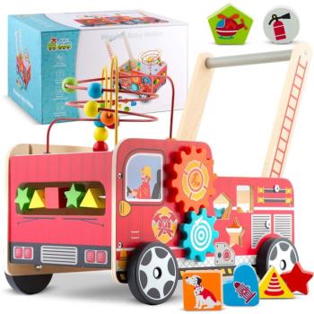 Ricokids fából készült interaktív Járássegítő - Tűzoltóautó kép