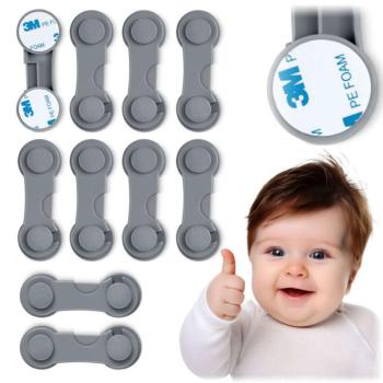 Ricokids Gyermekbiztonsági Zár - 10 db - Szürke kép
