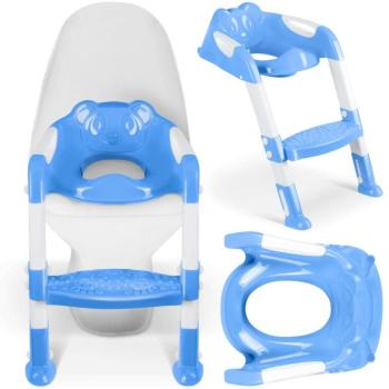 Ricokids WC szűkítő gyerekeknek létrával, 50kg, csúszásmentes - Kék kép