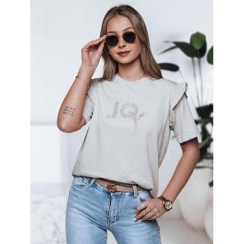 Rövid ujjú - Bézs színű női póló hímzéssel RY2525 kép