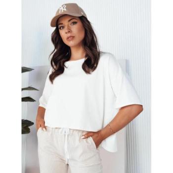 Rövid ujjú blúzok - Laza női blúz fehér színben kép