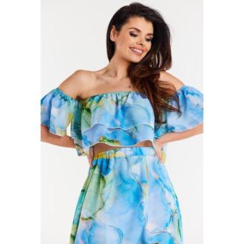 Rövid ujjú blúzok - Női rövid sifon blúz kép