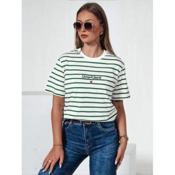 Rövid ujjú - Csíkos női fehér-zöld póló RY2573 kép