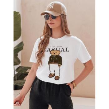 Rövid ujjú - Fehér női póló macival RY2880 kép