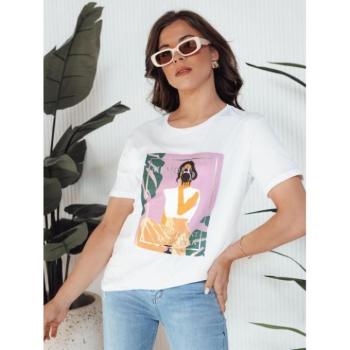 Rövid ujjú - Fehér női póló nyomtatással kép