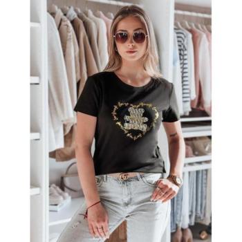 Rövid ujjú - Fekete női póló macival RY2746 kép