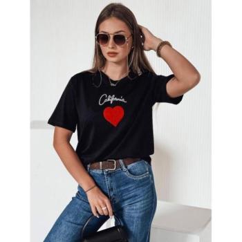 Rövid ujjú - Női fekete póló szívecskével RY2567 kép