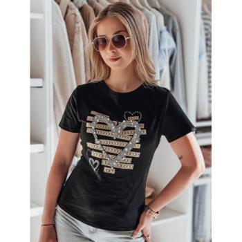 Rövid ujjú - Női fekete póló szívekkel RY2740 kép