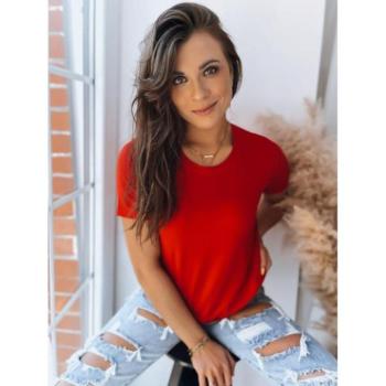 Rövid ujjú - Női piros póló, rövid ujjal kép