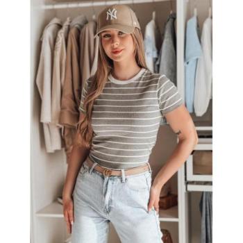 Rövid ujjú - Női szürke csíkos póló RY2821 kép
