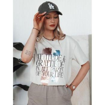 Rövid ujjú - Női világos szürke póló nyomtatással kép