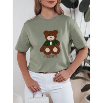 Rövid ujjú - Női zöld póló mackóval RY2539 kép