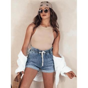 Rövidnadrágok - Kék farmer rövidnadrág rugalmas derékkal kép