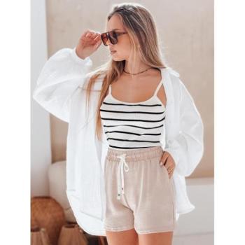 Rövidnadrágok - Női bő bézs rövidnadrág SY0441 kép